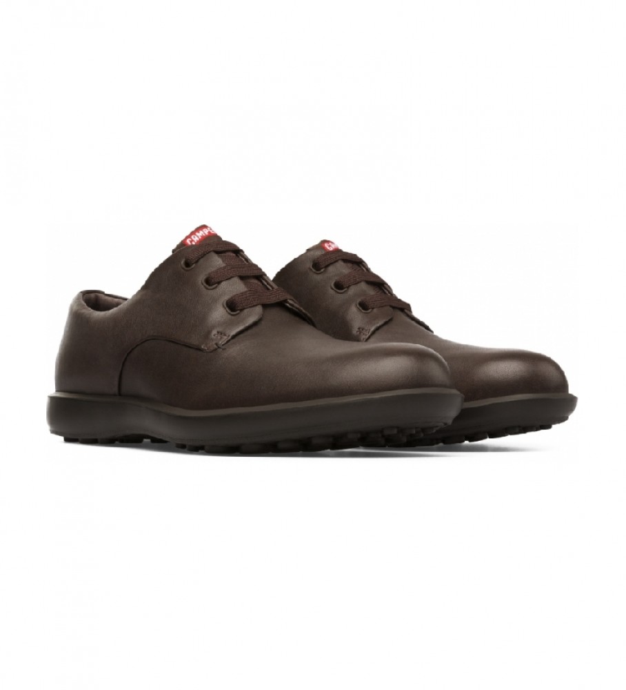Sapatos de couro marrom Camper Atom Work