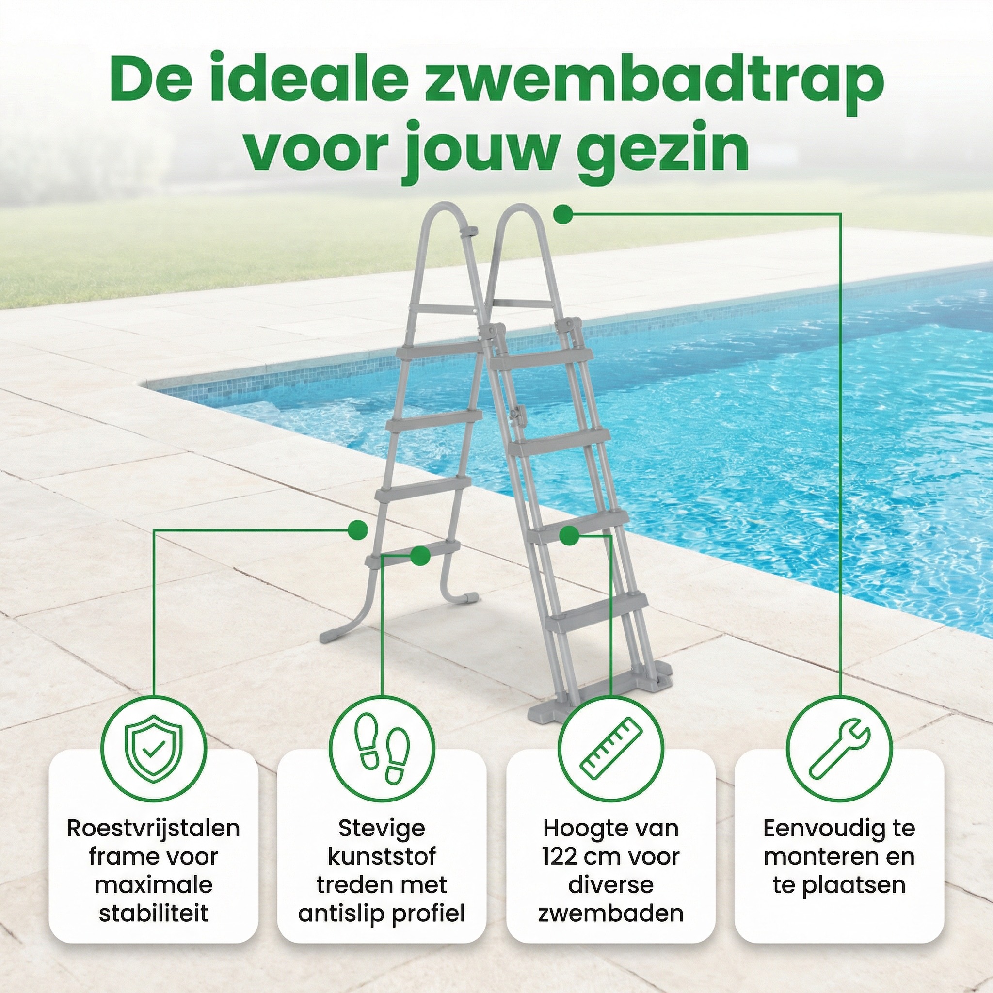 Bestway Flowclear zwembadtrap - 122 cm