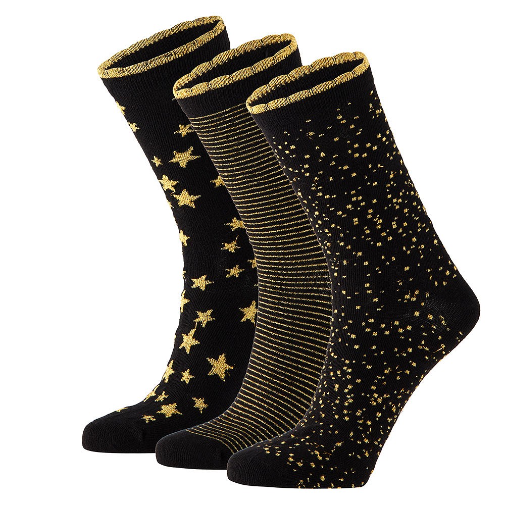 Meias Apollo Essentials com Glitter Dourado