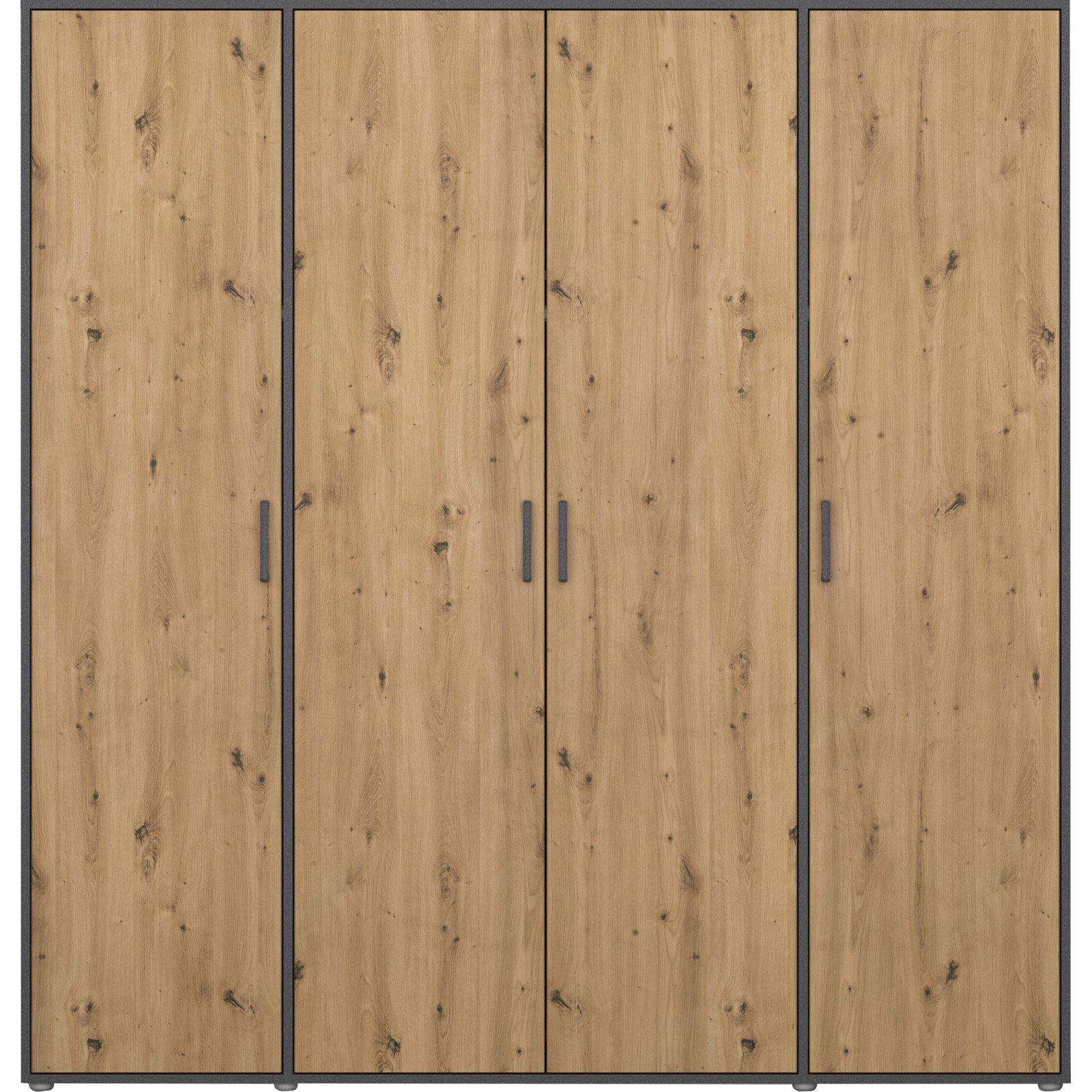 Drehtürenschrank Voyager Artisan 187 x 194 x 53 cm, 4-türig grau met. / Artisan
