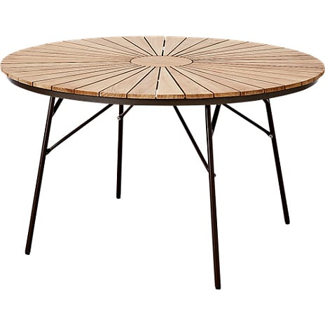 Kerteminde teak havebord Ø130 cm, mocca stel