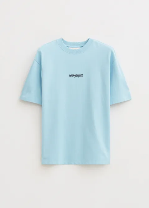 T-shirt met print logo carrier blauw (BLW.FR)