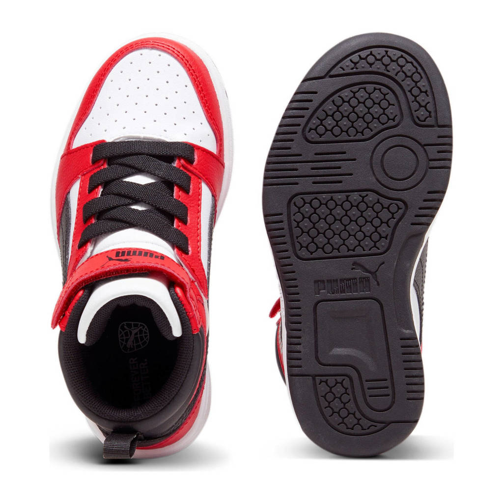 Puma Rebound v6 Mid V6 Mid sneakers wit/zwart/rood