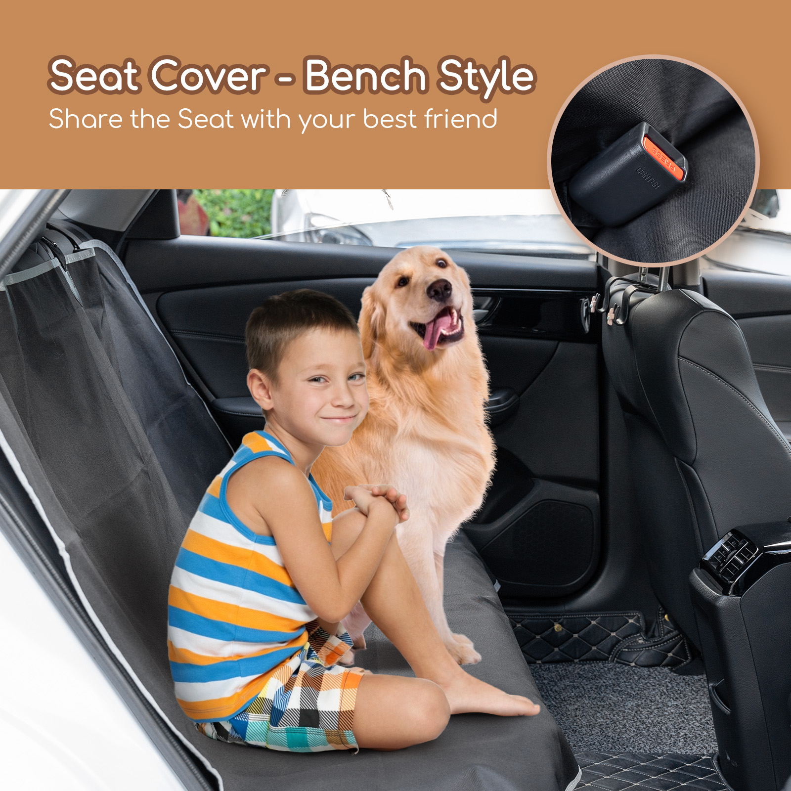 Nobleza - Protetor de Estofamento para Cães, Capa Universal Impermeável e Antiderrapante para Assento de Carro, Capa para Assento Automotivo Compatível com a Maioria dos Carros (Tamanho Universal), Preto 140 × 110 cm