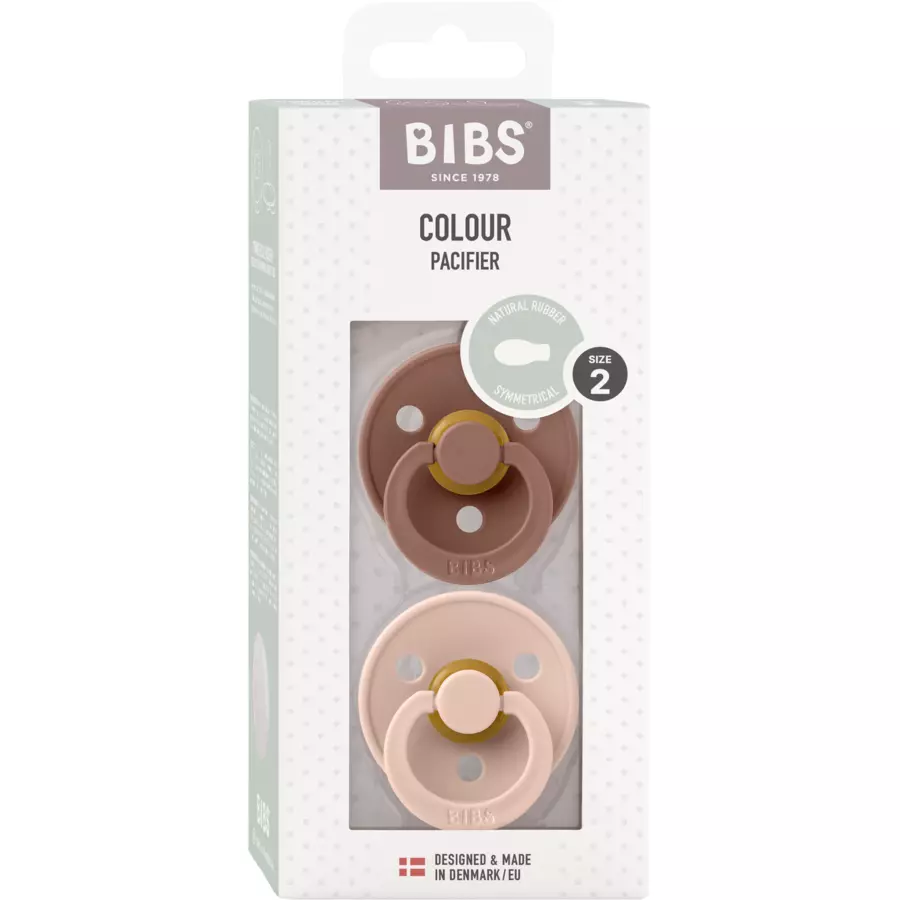 BIBS® Schnuller Colour Symmetrischer Sauger Woodchuck & Blush 6-18 Monate, 2 Stk.