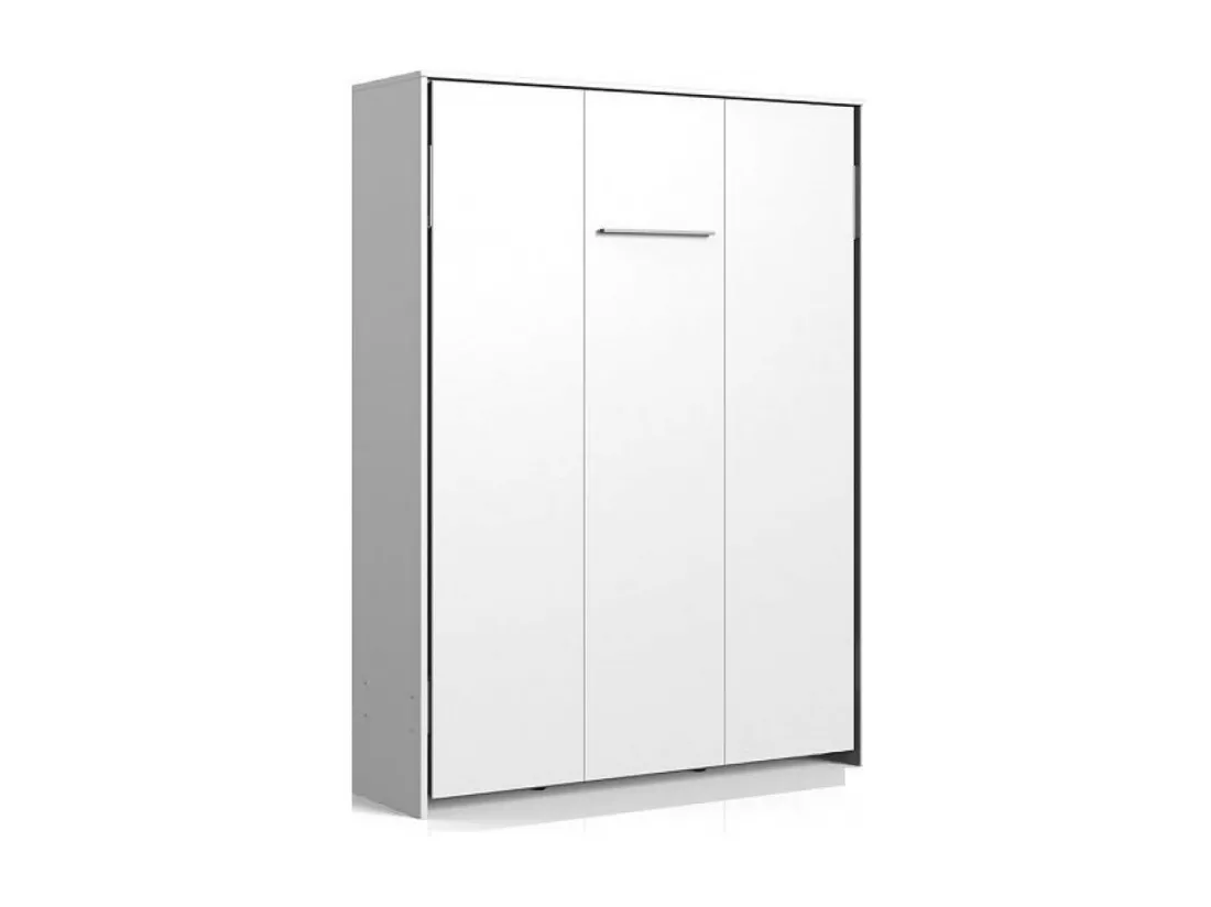 Lit escamotable VANIER blanc mat couchage 140 x 200 cm