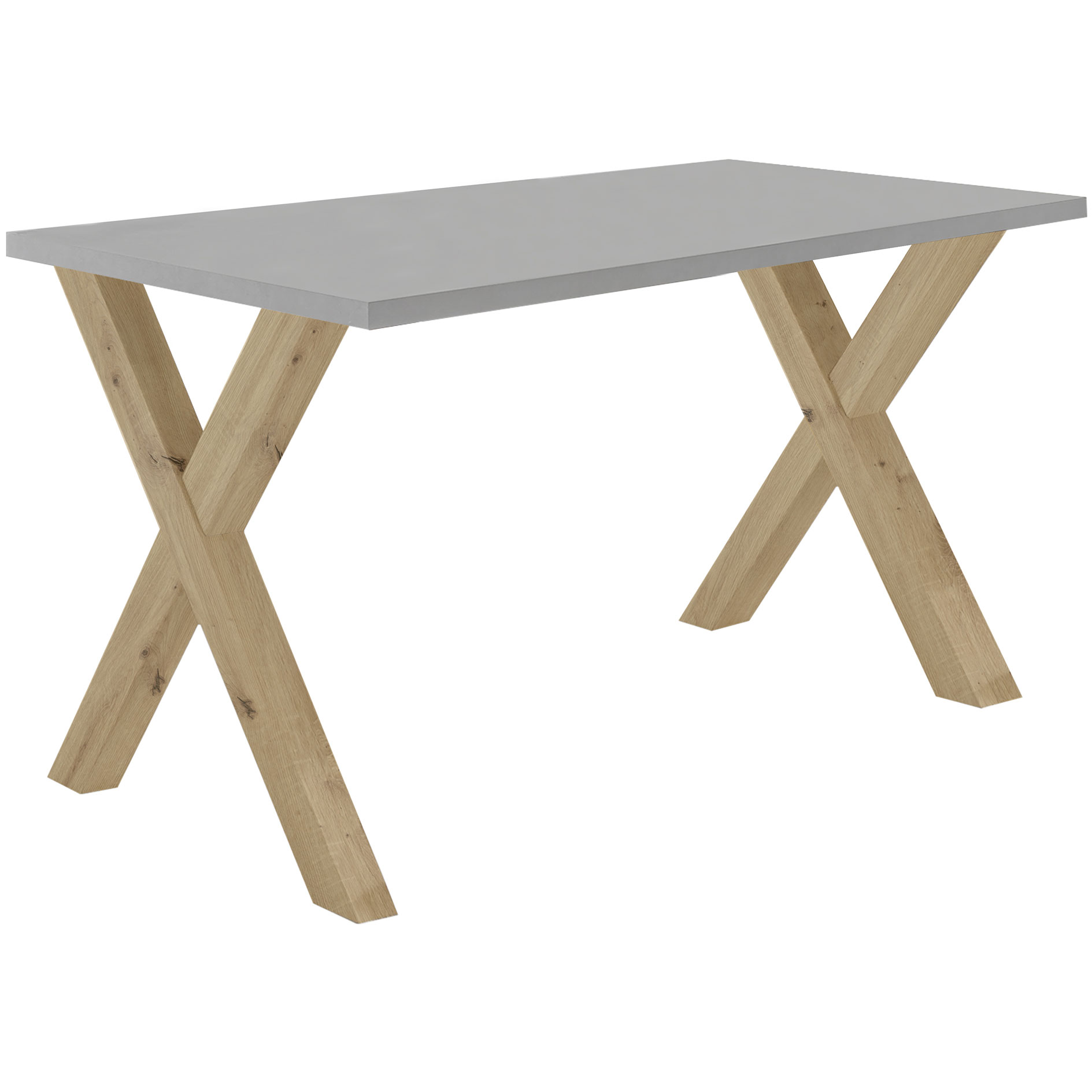 Schreibtisch - kreidegrau matt - Asteiche - 140x90 cm