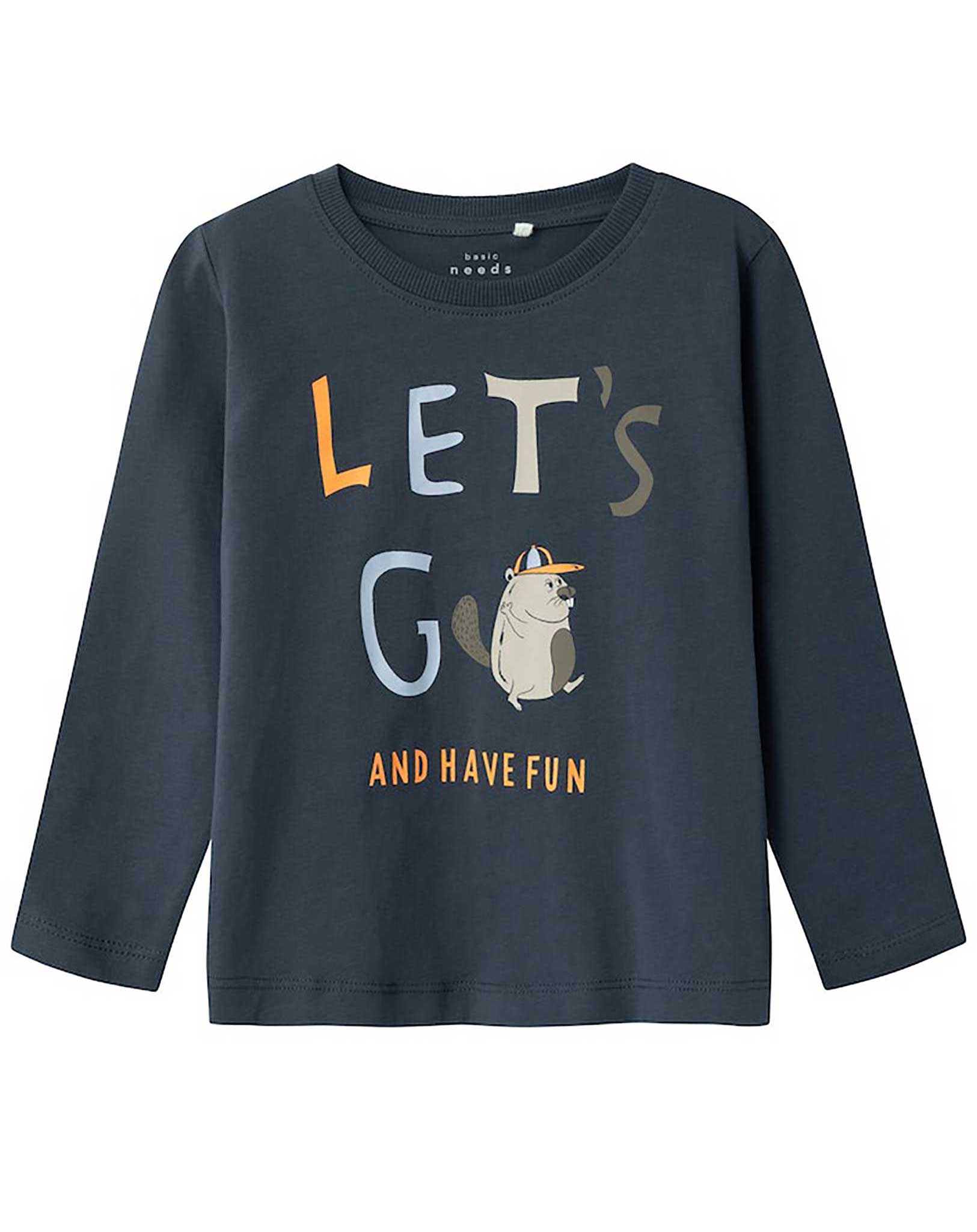 Langarmshirt NMMVICTOR LETS GO in india ink