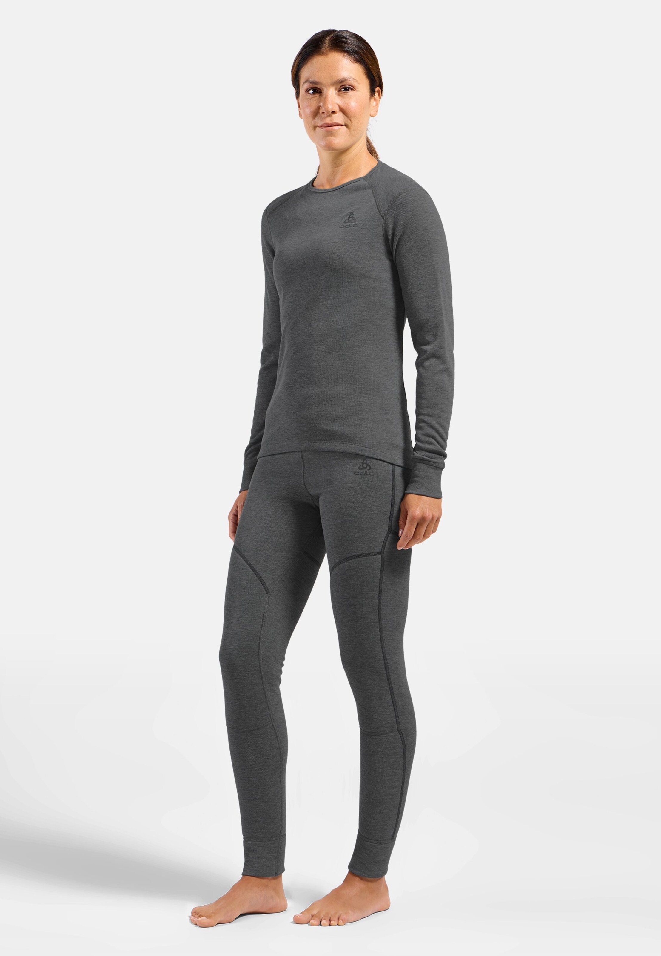 Active Warm Base Layer Langarmshirt in odlo steel grey melange