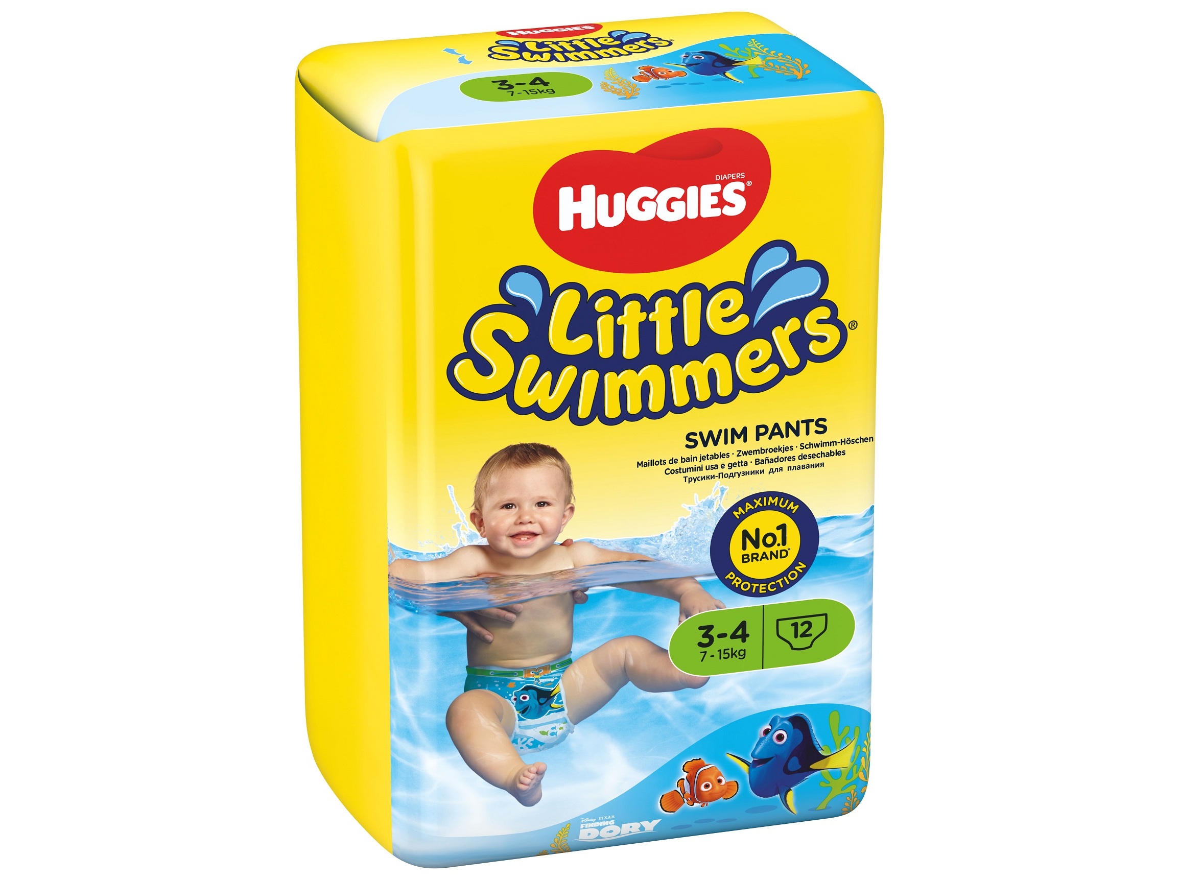 FRALDA CUECA BANHO HUGGIES LITTLE SWIMMERS T3/4 7KG A 15KG 12UN