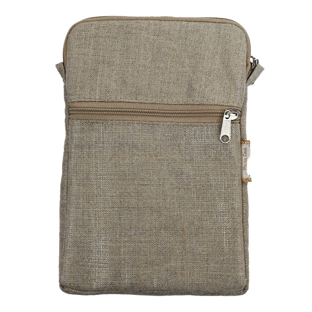 Pochette Téléphone Matelassée Lin Doré