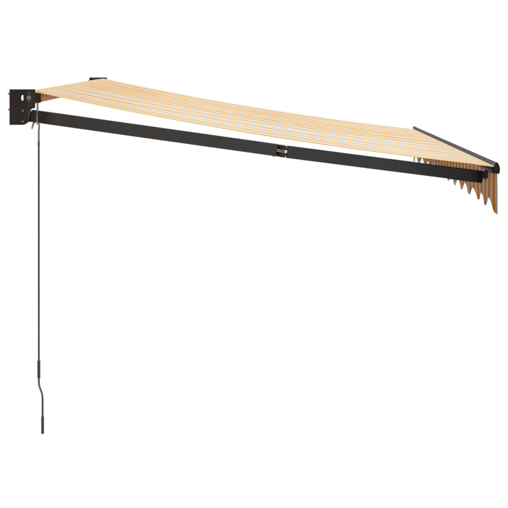 Auvent rétractable jaune et blanc 3x2,5 m tissu et aluminium