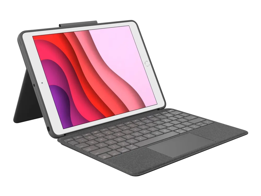Logitech® | Combo Touch - Tastatur og folio-kasse - med trackpad - bagbelyst - Apple Smart connector - QWERTY - Pan Nordic - grafit - for Apple 10.2-inch iPad (7. generation, 8. generation, 9. generation)