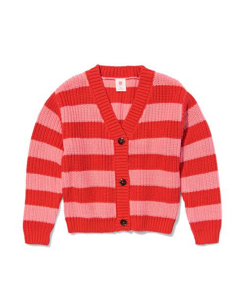 cardigan enfant en maille rayé rouge