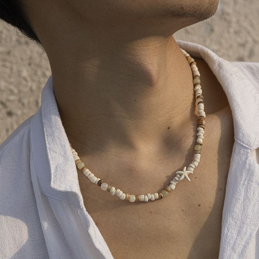 Gretlyn - Witte schelp zeester kralen ketting