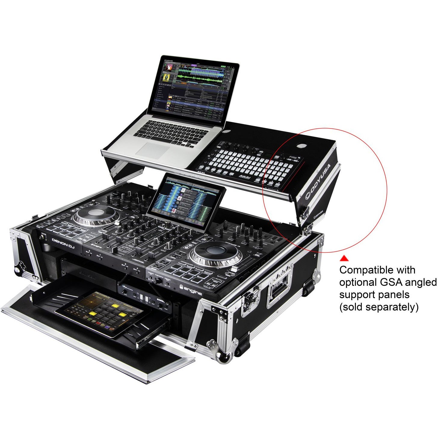 Odyssey FZGSPRIME4W2 flightcase voor Denon DJ Prime 4