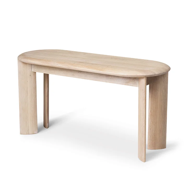 Ferm Living - Bevel Bank, 90 x 35 cm, Eiche weiss geölt