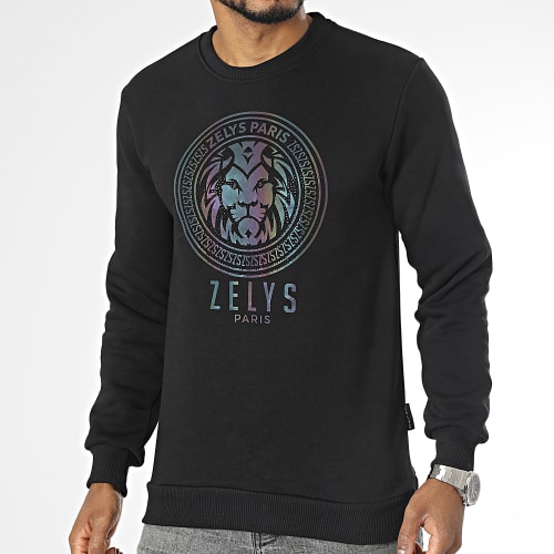 Sweat Crewneck Réfléchissant A Strass Jota Noir