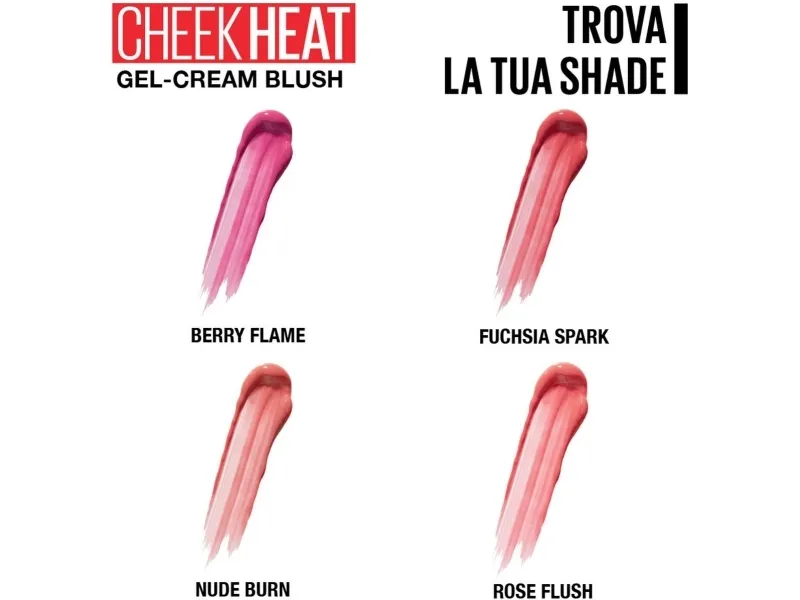 Maybelline Cheek Heat, Fuchsia Spark, 1 farver, Creme, Pind, Naturlig, Kvinder