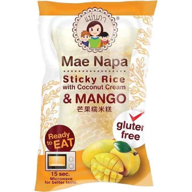 Mae Napa Kleefrijst Kokosroom en Mango Smaak (Glutenvrij) 80g