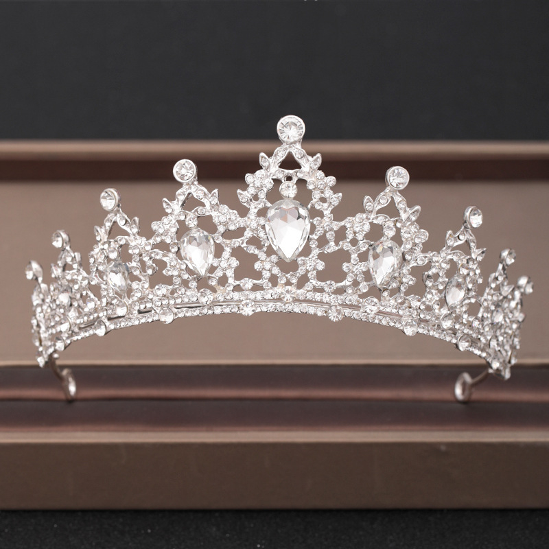 Frisur Haarschmuck Krone Strass Tiara Braut Diadem Kopfschmuck - Silber / Style 2