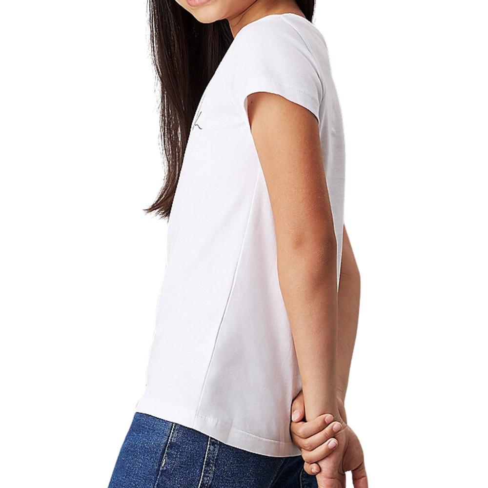 Calvin Klein Jeans T-shirt Blanc Fille Calvin Klein Jeans Signage