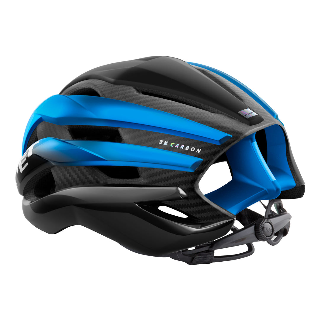 MET Trenta 3K Carbon cykelhjelm sort/blå