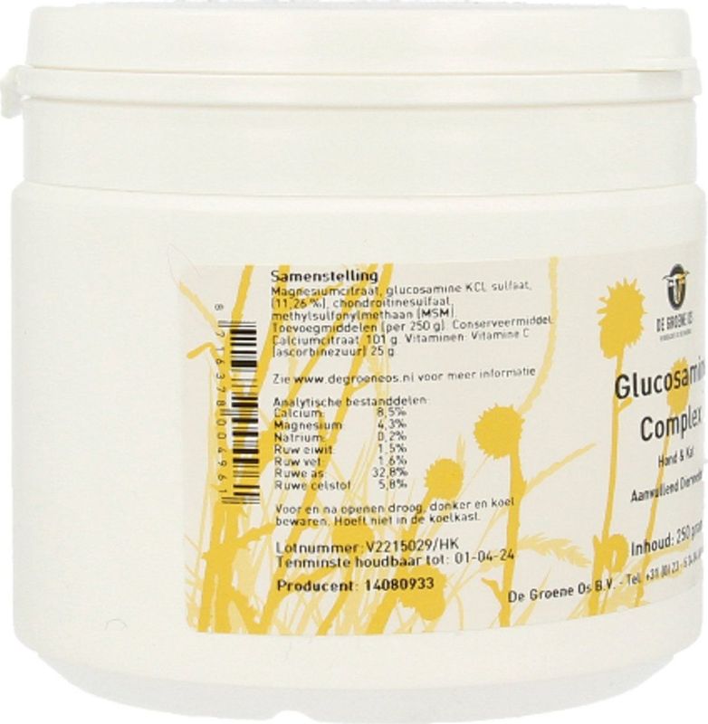 Groene Os Glucosamine Complex 250 gr. hond kat