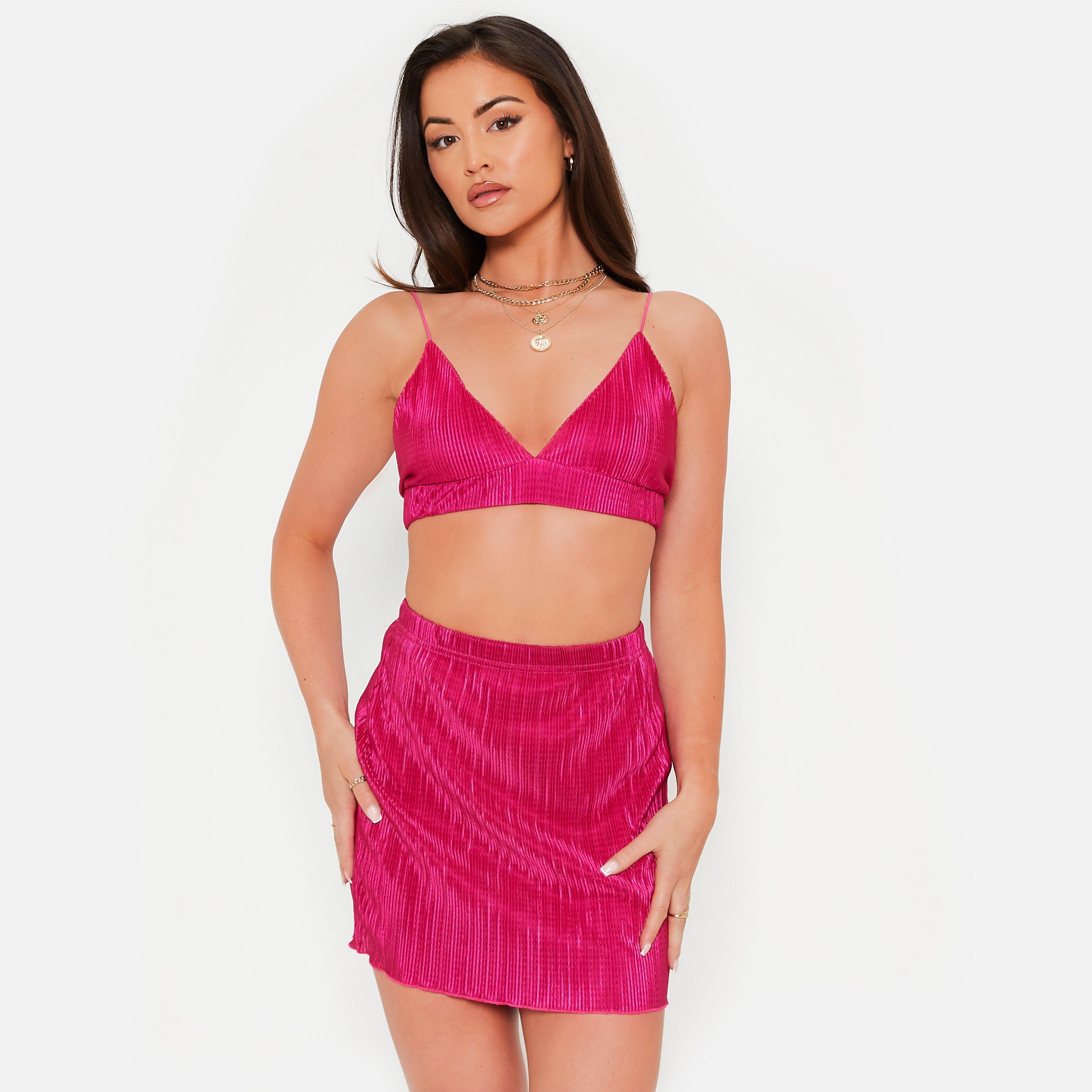 I Saw It First ISAWITFIRST Plisse Triangle Bralet