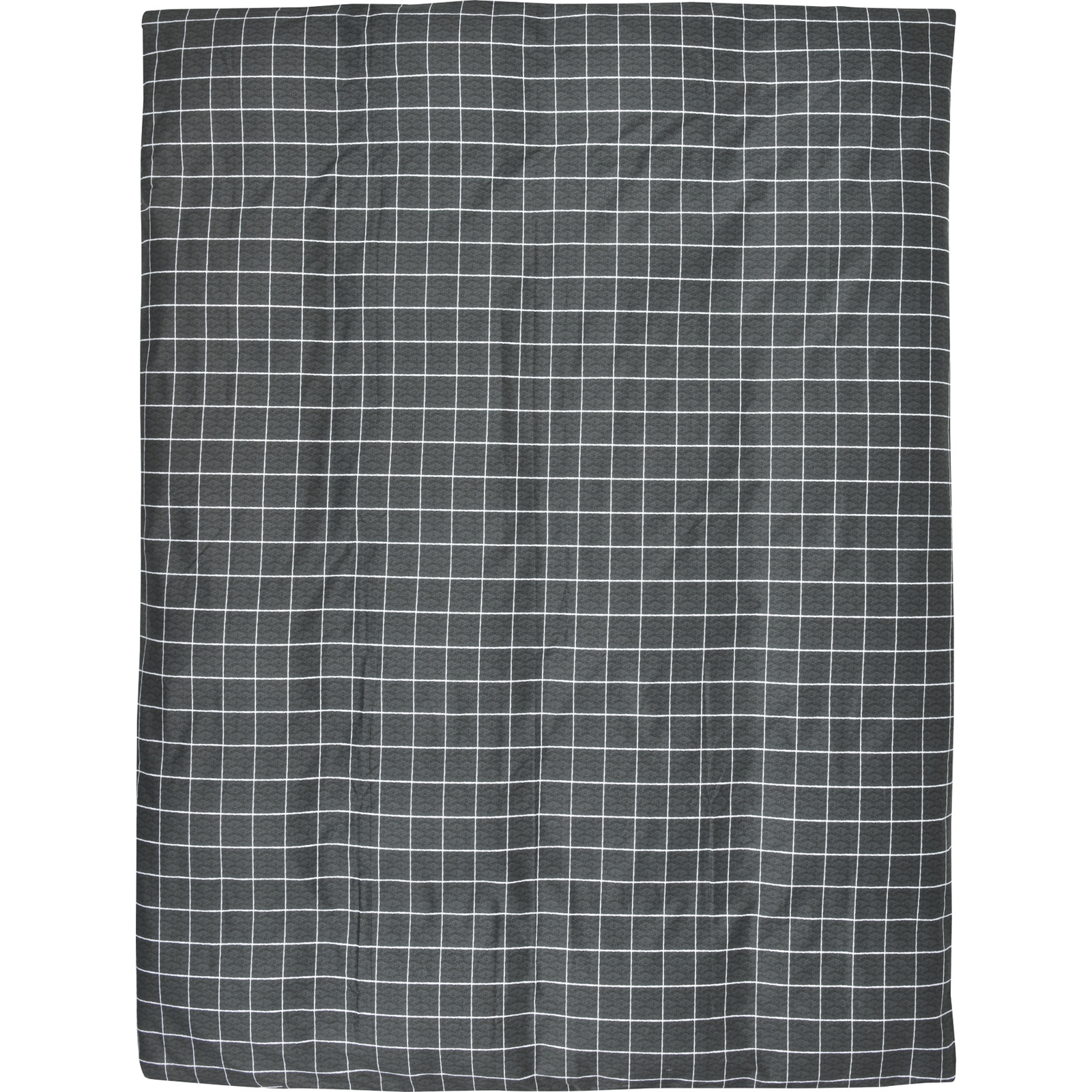 Bettwäsche anthrazit mit weissem Karomuster 160x210 65x100 Bettanzug Nord