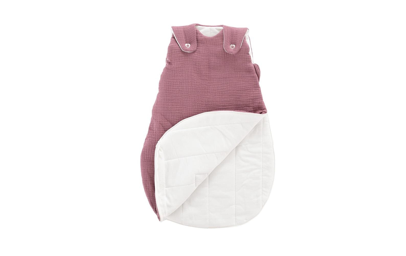 Baby-Ganzjahresschlafsack pflaume 50/56Hochwertiger Babyschlafsack aus Baumwollmusselin