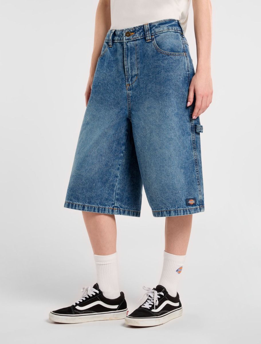 Dickies Carpenter Denim Jort Women Rinsed Faded