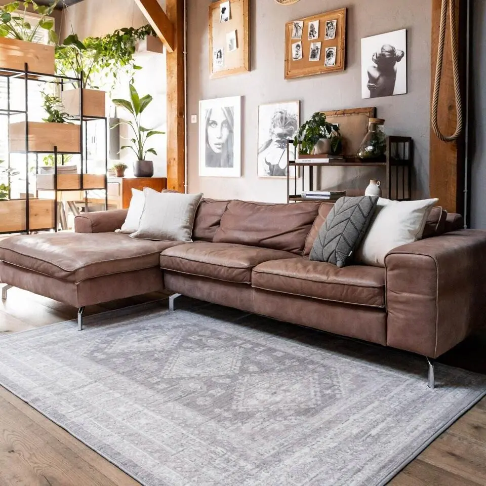 Interieur05 Vintage Vloerkleed Aila Grijs/Roze - 280 x 190 cm