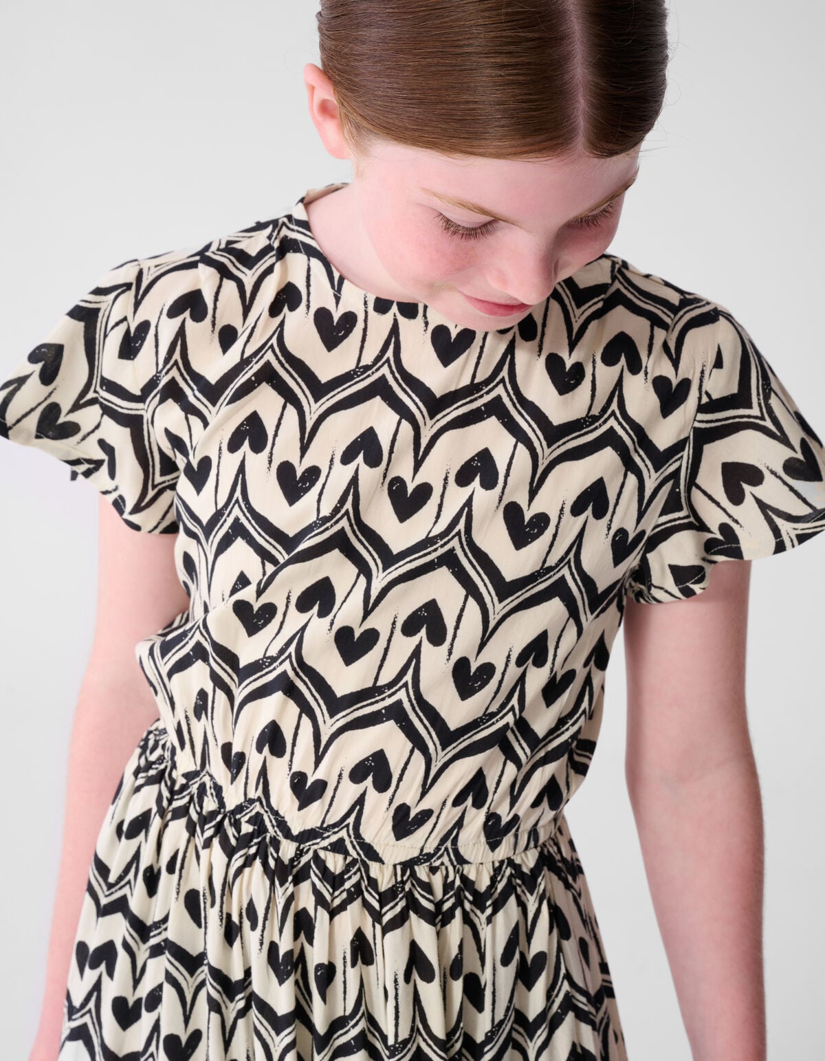 Heart Print Mini Jurk Zwart