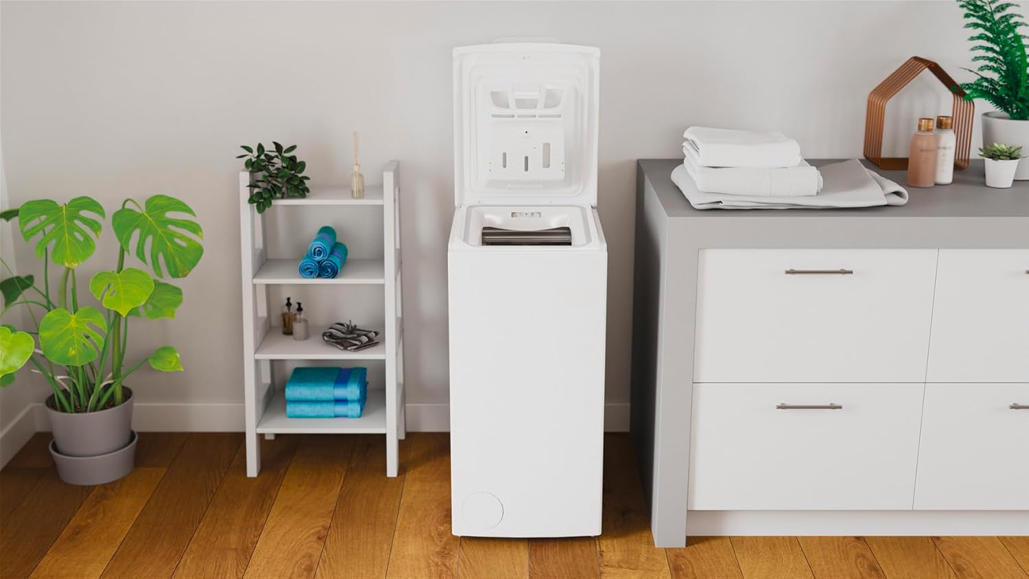 Privileg PWT C S6245E Waschmaschine Toplader/1200 UpM/6 kg/EEK C/Turn&Go Programm/Rapid Wash/Automatische Trommelpositionierung/Extra Spülen/Energy Saver/Mehrfachwasserschutz/Extra Waschen