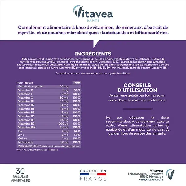 Vitavea Multivitaminas para Idosos: Energia, Visão e Memória - 30 cápsulas