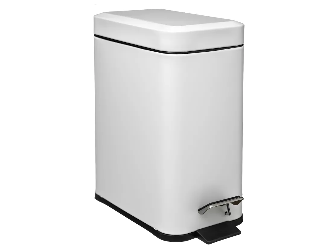 Poubelle de salle de bain à pédale en métal Blanc Soft Close 5 L