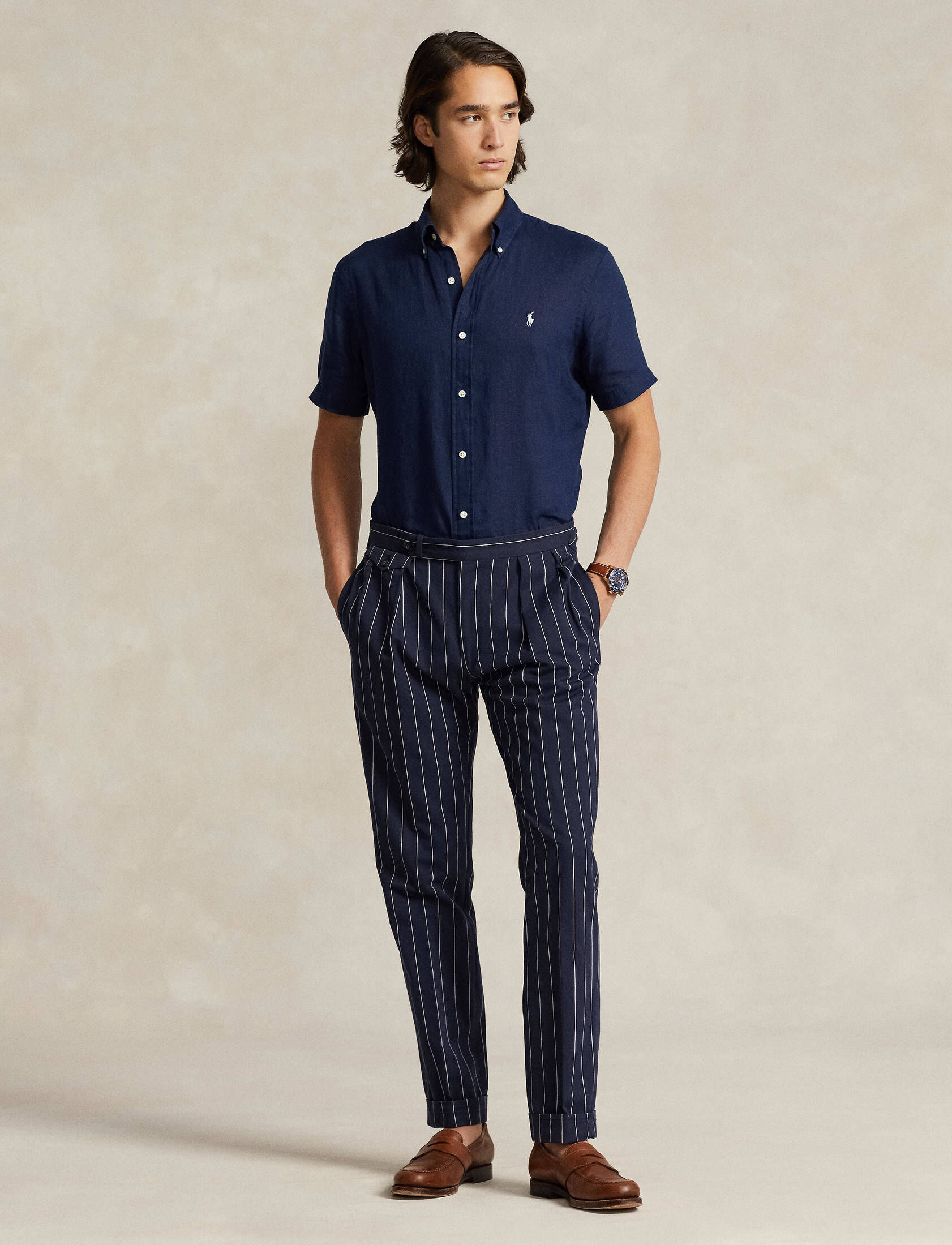 Polo Ralph Lauren| Herren Leinenhemd Custom Fit Kurzarm