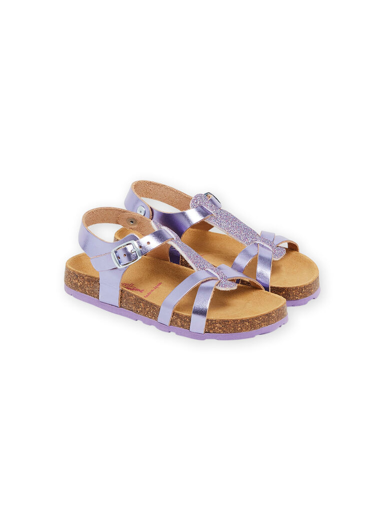 Sandales violettes en cuir