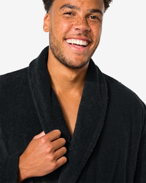 peignoir homme coton  bleu foncé