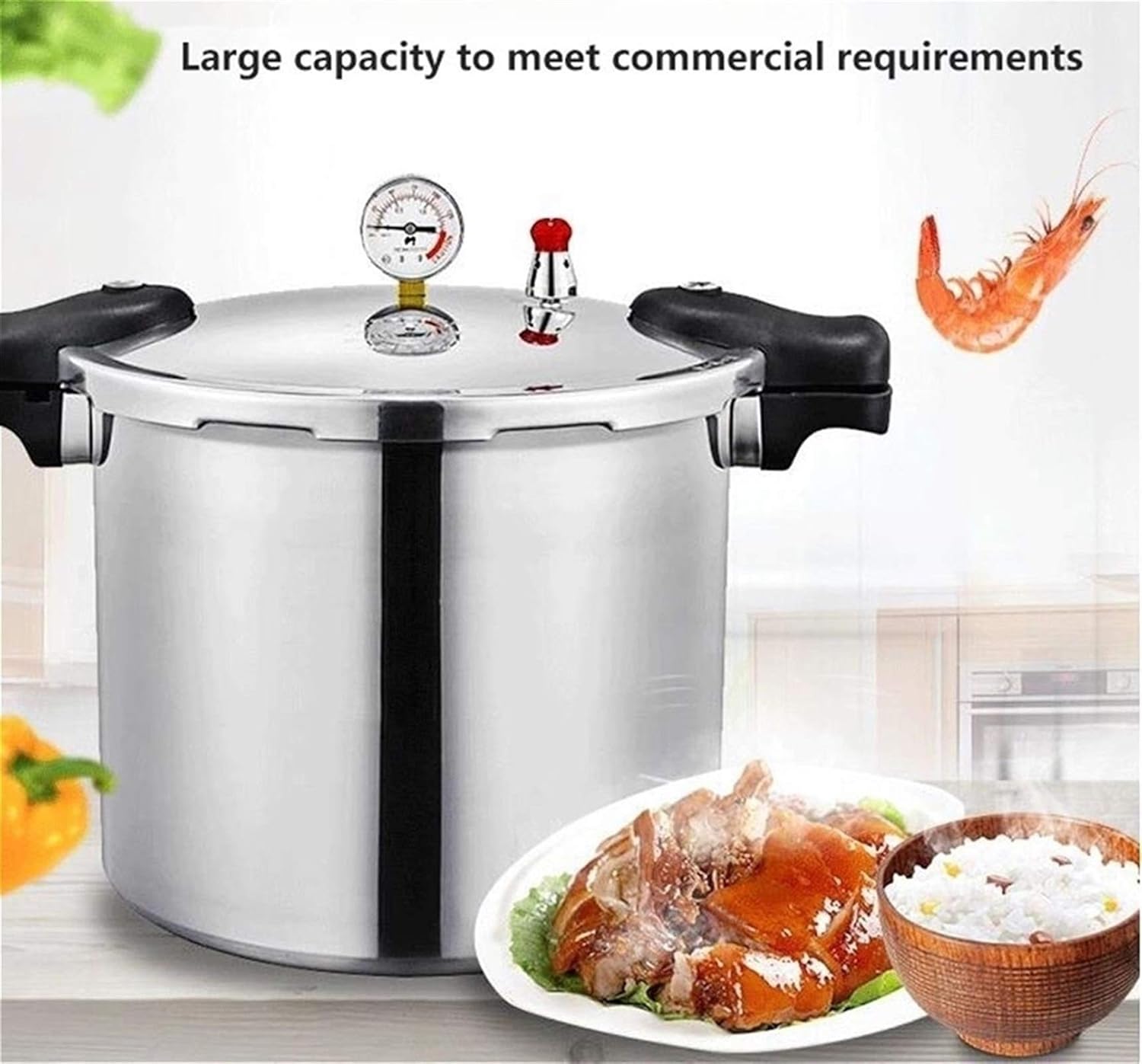 25 Litre schnellkochtopf Pressure Cooker canner & Alle amerikanischen Druckdosen zum Einmachen&Wasserbad-Einkocher|Druckmesser&Druckregler | Induktionskompatibel&Druckablass 13PSI/+|- 5%