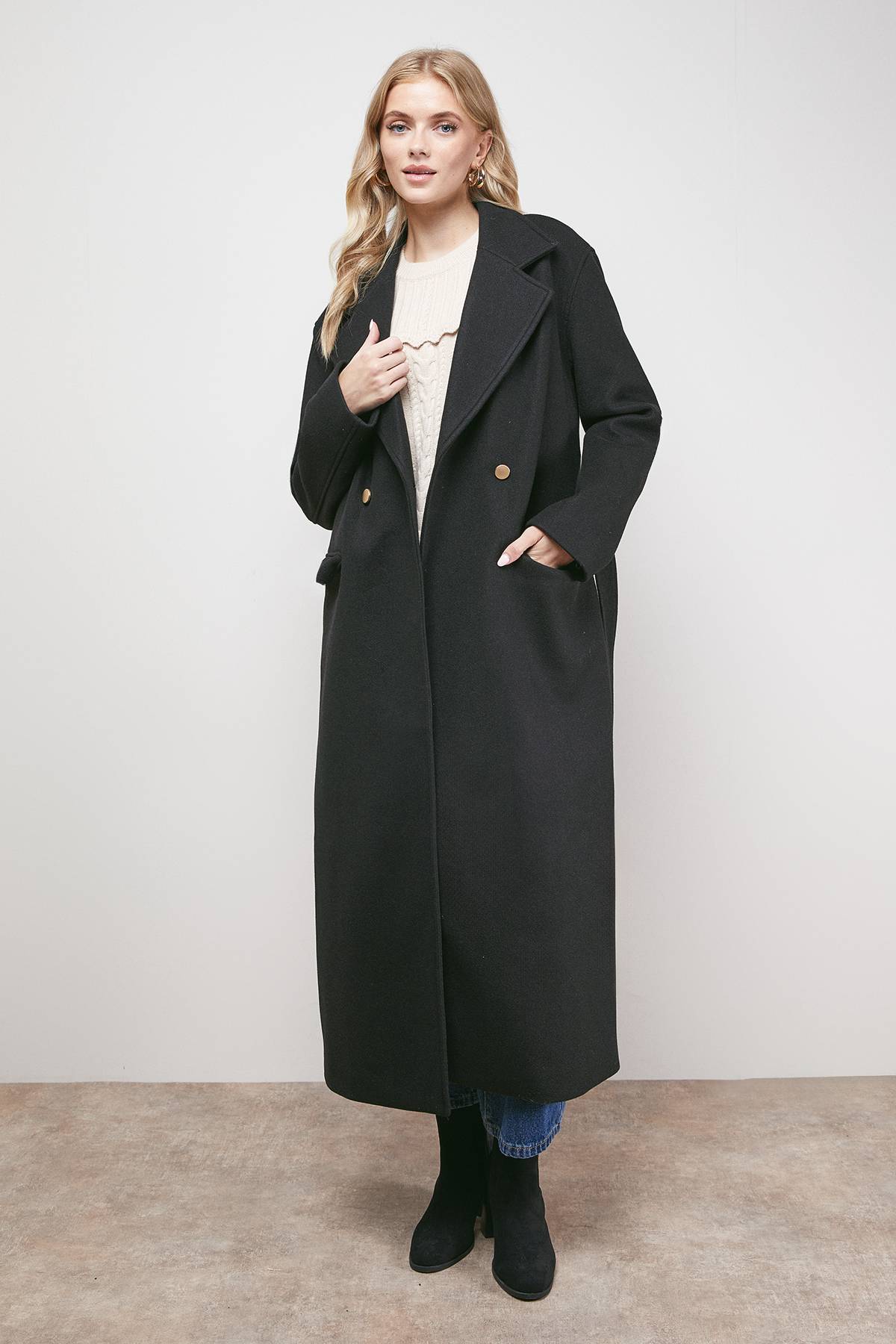 Oasis Manteau Mi-Long avec Ceinture Nouée