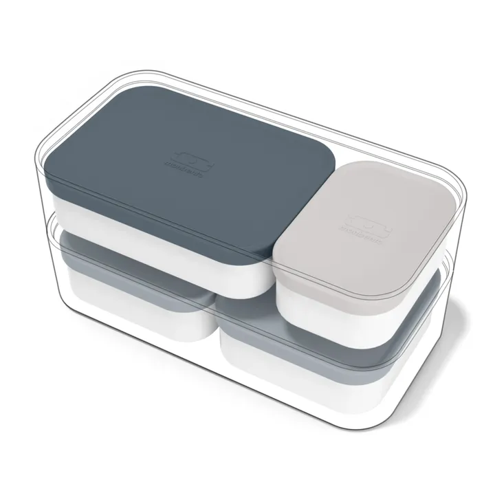 Monbento Boites de compartimentation pour bento MB Extra - Set de 4 | Gris