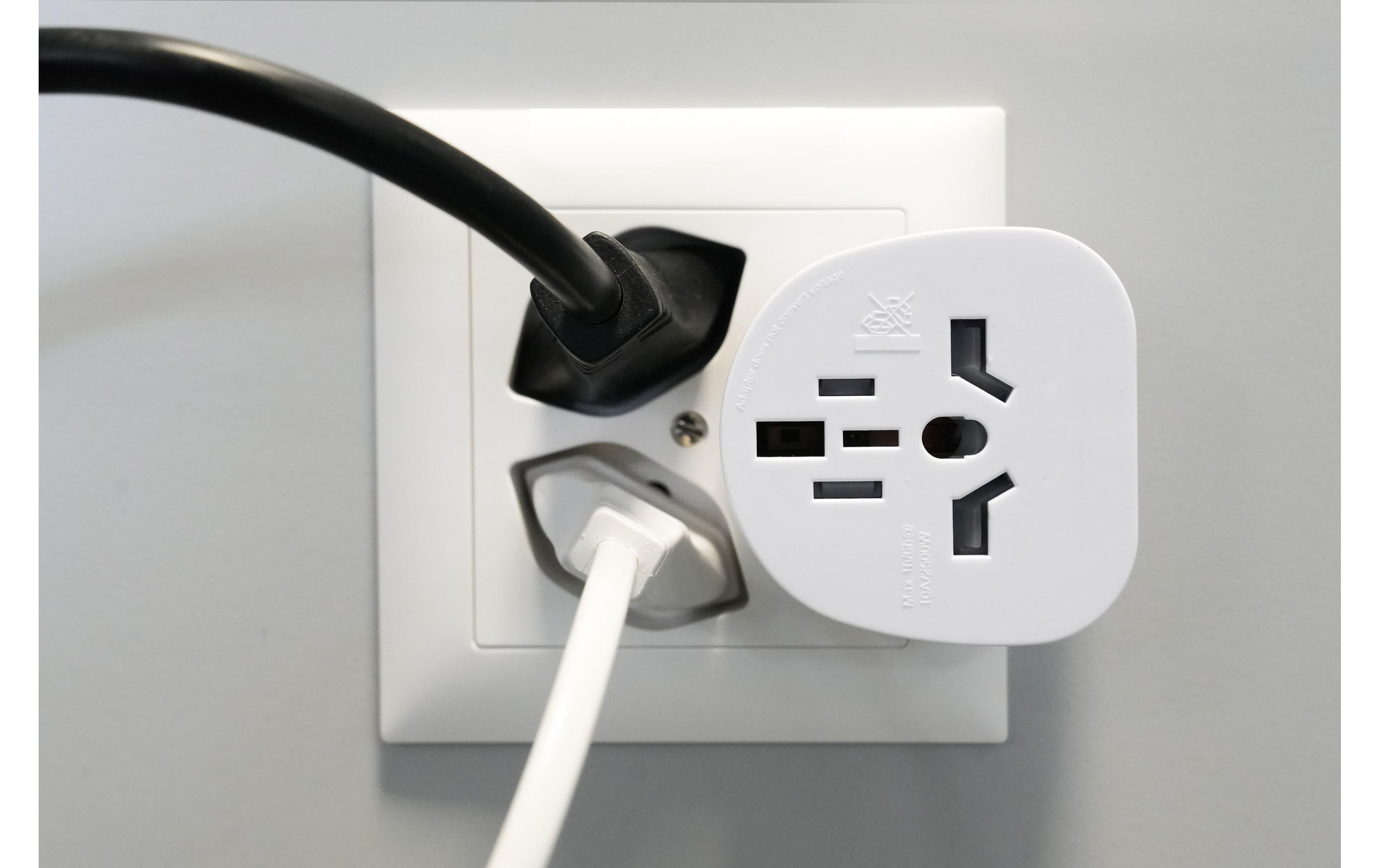 Reiseadapter Welt – CH, SchwarzSteckdosenadapter