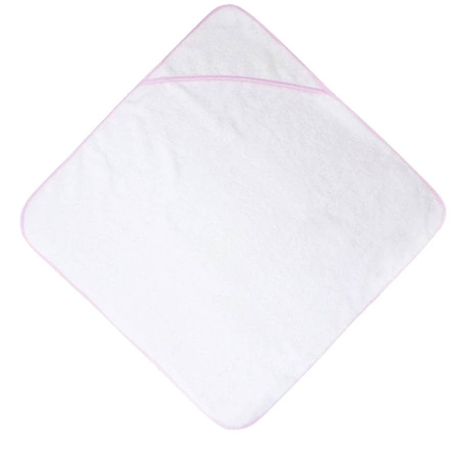 Babydecke Kapuzenhandtuch Kapuzenhandtuch mit Vichy-Einfassung weiß, rosa