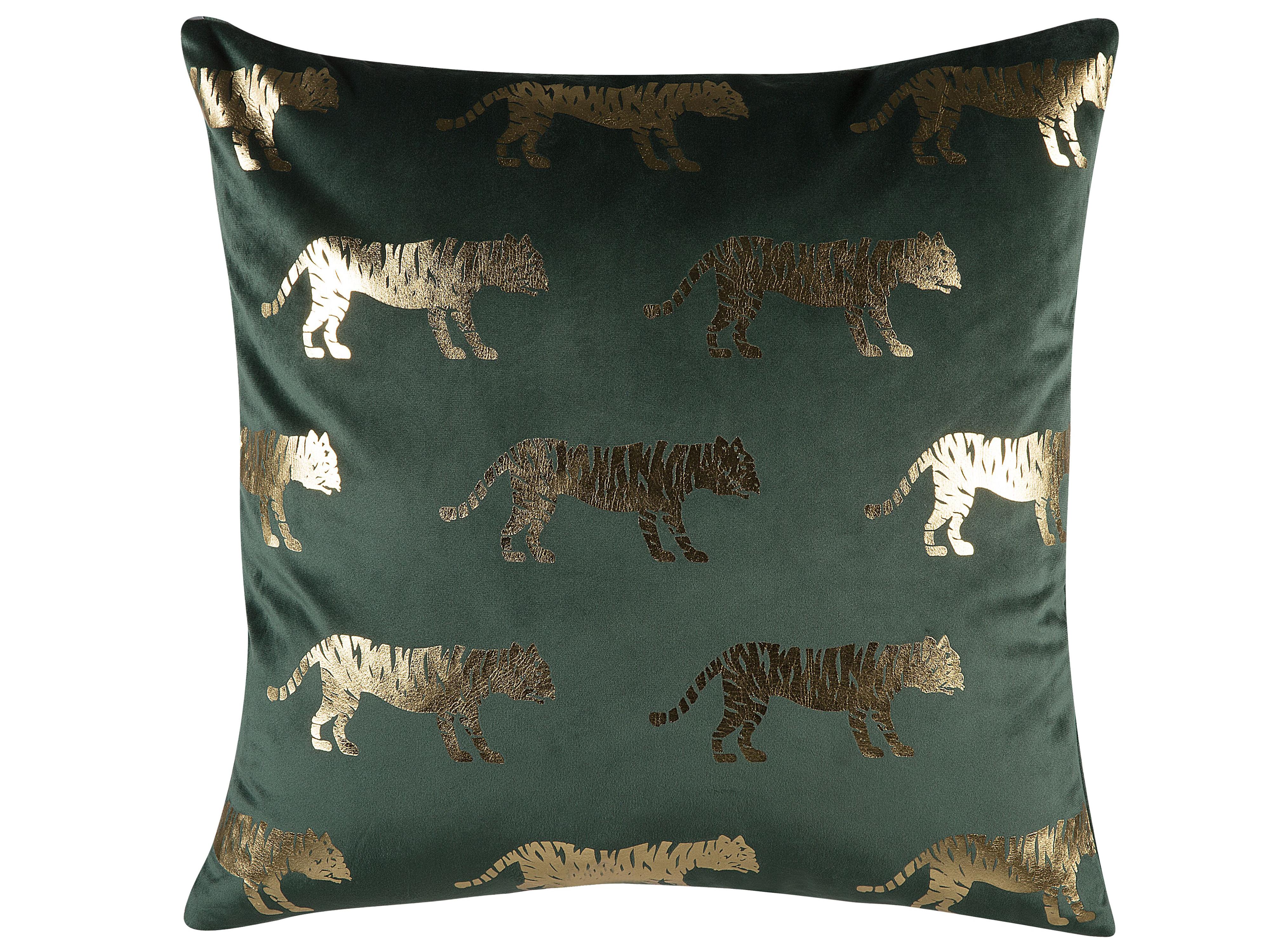 Set van 2 sierkussens BLUEBELL Fluweel 45 x 45 cm Donkergroen dierenprint