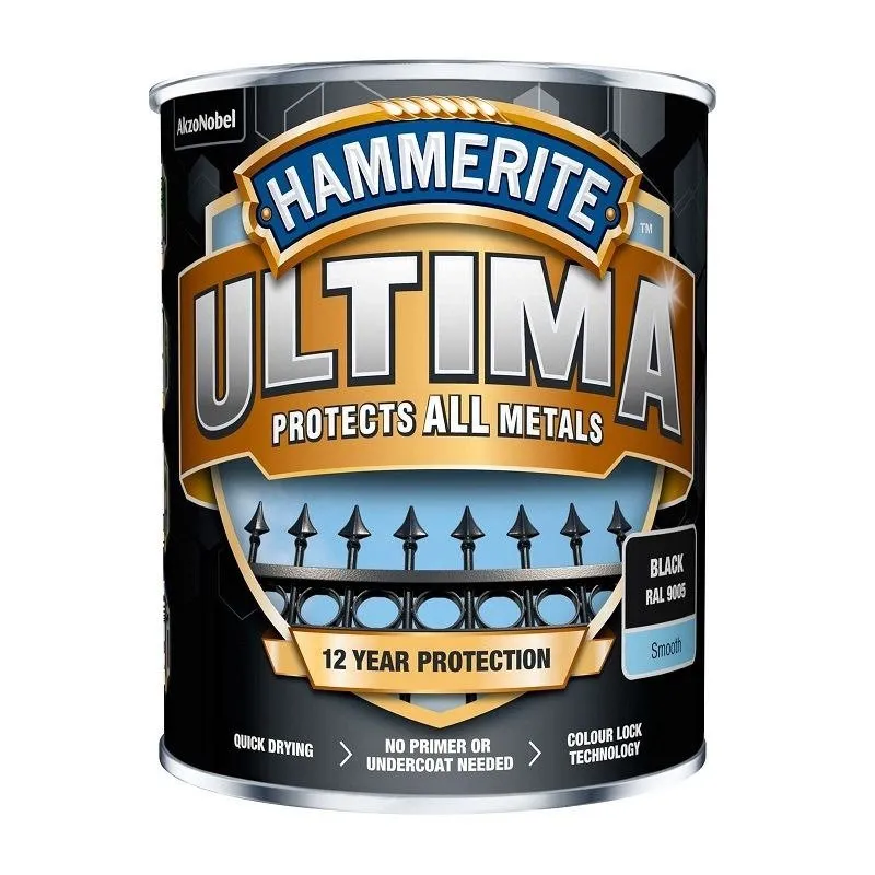 Hammerite Ultima Metalmaling - Sølv - RAL 9006 - 250 ml.