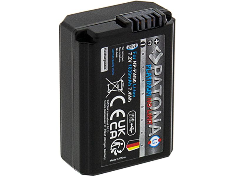 Patona Digitalkamera-Akku Platinum Akku für Sony NP-FW50 NE Platinum Batteriesatz für Sony