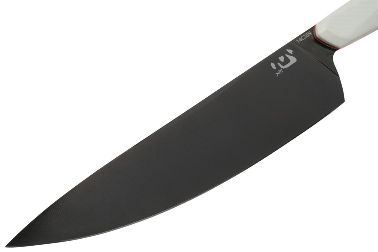 Xin Cutlery XinCore XC125 White G10, Red Liners, Black TiN Coating, koksmes 21,5 cm