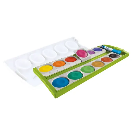 Pelikan Deckfarbkasten K12, 12 Farben 1 Tube Deckweiß,grün